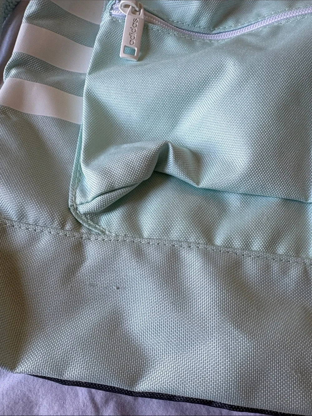 adidas Mint Green Drawstring Backpack with Front Pocket